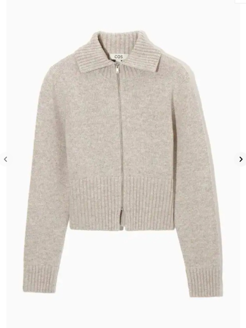 COS  Cropped Wool Zip-Up Cardigan